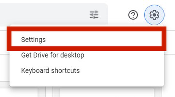 Acessando as configurações do Google Drive