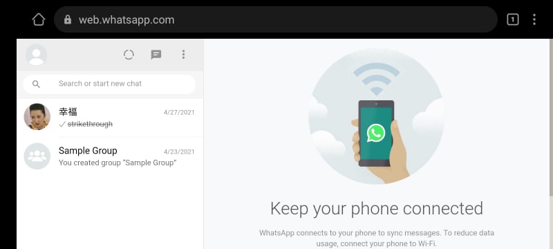 WhatsApp Web på Android-telefon
