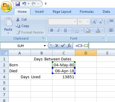 Fórmula de cálculo de fecha de Excel