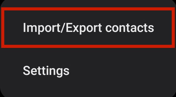 Možnost importu/exportu kontaktů v aplikaci Kontakty pro Android