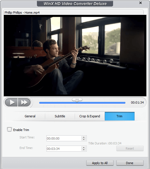 Recenze WinX HD Video Converter Deluxe - Úpravy videí
