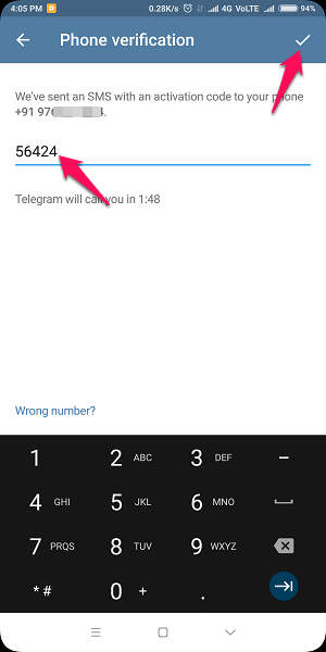 Telegram Android iOS에서 전화번호 변경