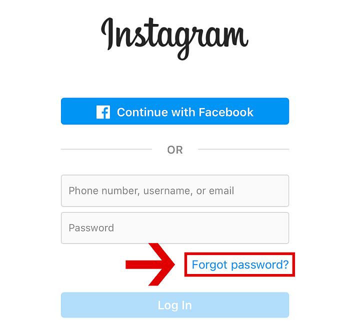 Нажмите «Забыли пароль».