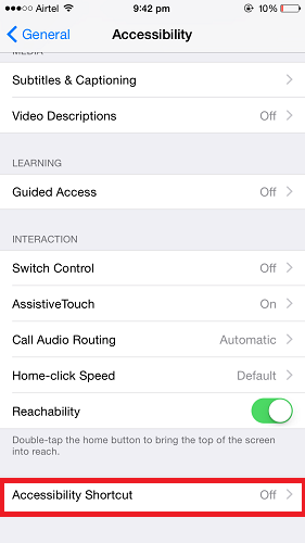 Turn On/Off Assistive Touch in iPhone
