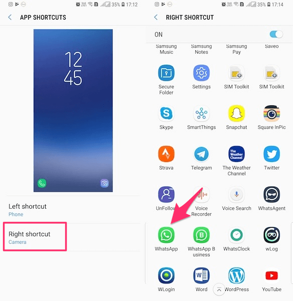 Добавить значок WhatsApp на экран блокировки на Android