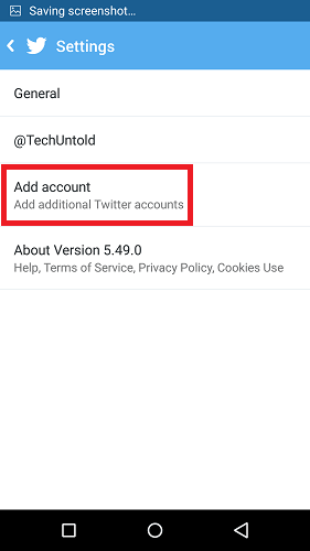 Přidejte více účtů Twitter v aplikaci pro Android