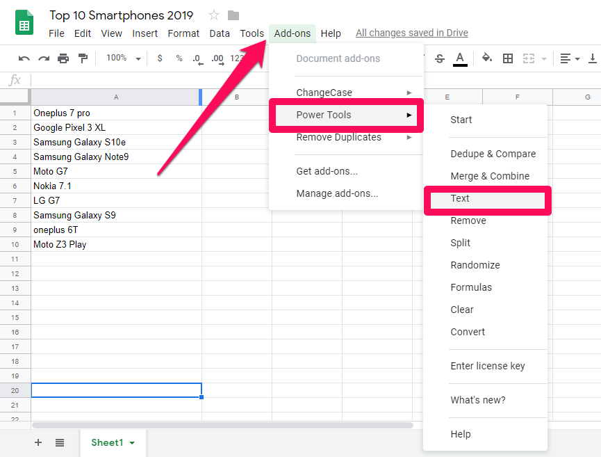 Hoofdlettergebruik wijzigen in Google Spreadsheets