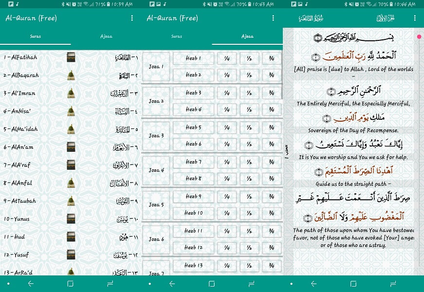 Al-Quran - Las mejores aplicaciones del Corán con traducción al inglés