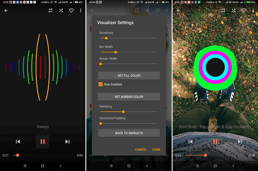 متخيل موسيقى Android -AudioVision مشغل موسيقى