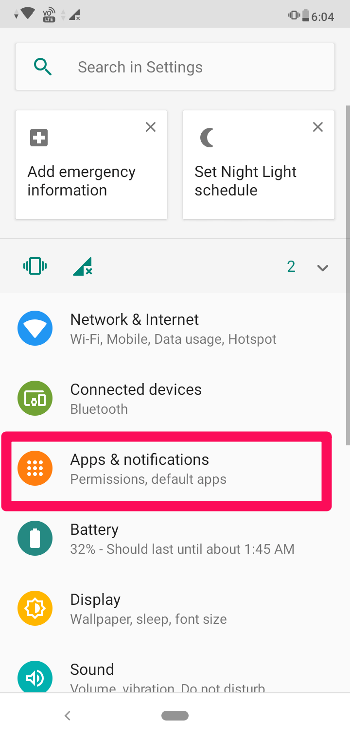 Instellingen voor apps en meldingen op Android