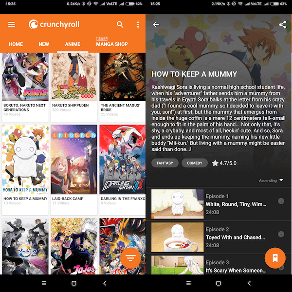 Aplikacje do anime -Crunchyroll