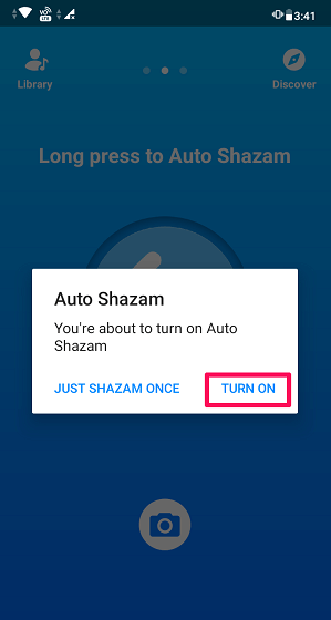 啟用自動 Shazam
