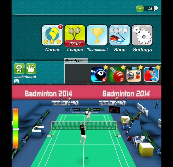 Badminton 3D-Spiel