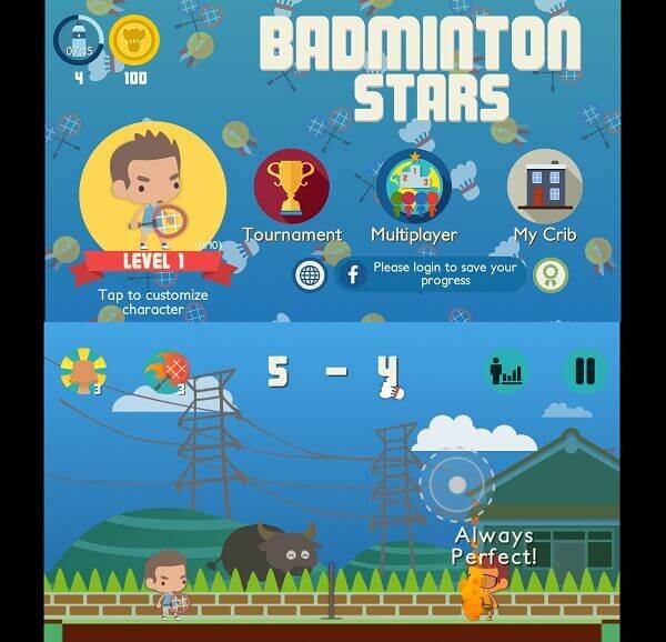 Badminton Stars spil app