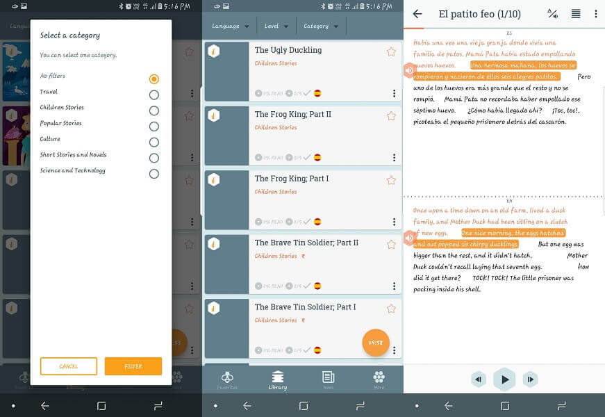 Beelinguapp-スペイン語を学ぶのに最適なアプリ
