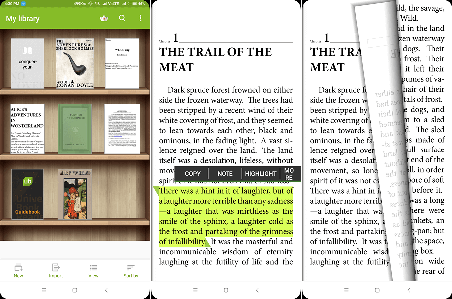 eBook 읽기를 위한 최고의 안드로이드 앱 - UB 리더