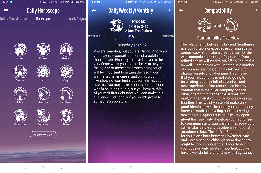 أفضل تطبيقات علم التنجيم - Daily Horoscope