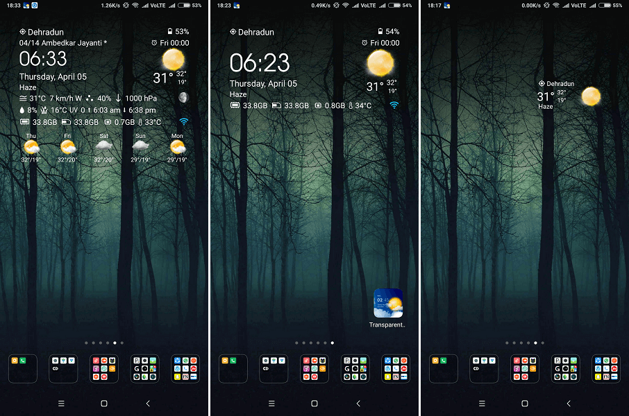 Melhor widget android grátis -Relógio e clima transparentes