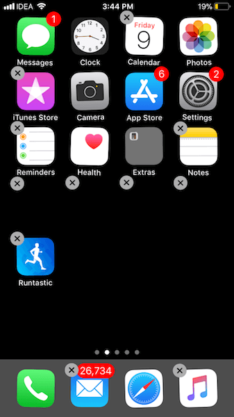 Jailbreak olmadan iPhone ana ekranında boş uygulama simgeleri