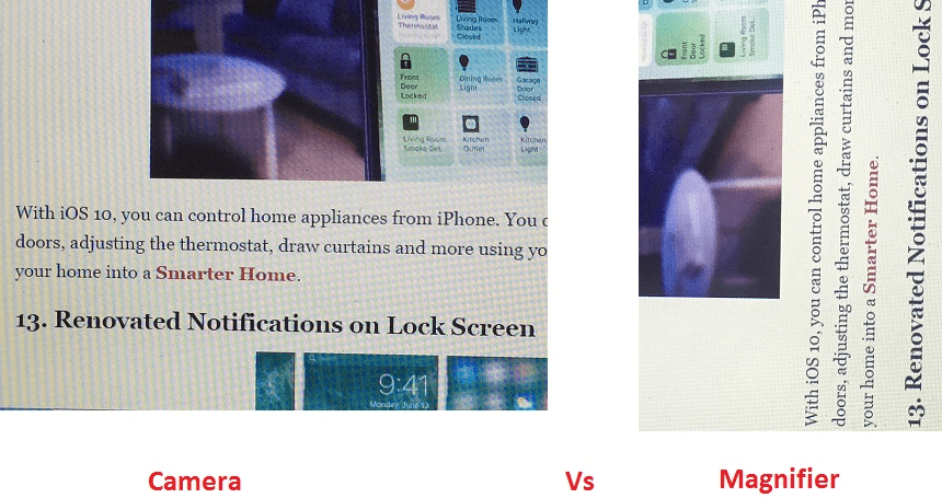 appareil photo vs loupe iphone