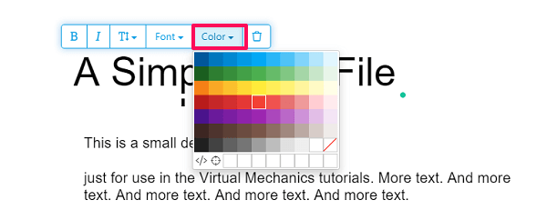 Alterar a cor do texto online