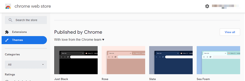 Chrome tema web mağazası