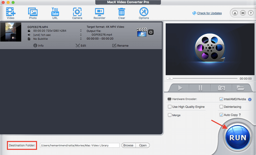 Mac에서 4K UHD 비디오 변환 - MacX VCP
