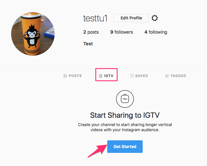 Crie um canal IGTV no site do Instagram
