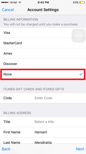 Vytvořte si americké Apple ID bez kreditní karty