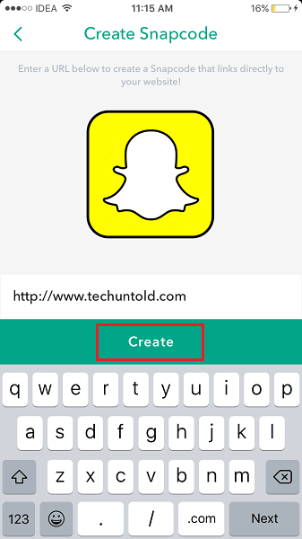 Brugerdefineret Snapcode til hjemmeside på Snapchat