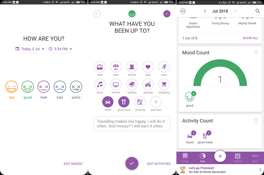 Daylio - 안드로이드를 위한 최고의 기분 추적 앱