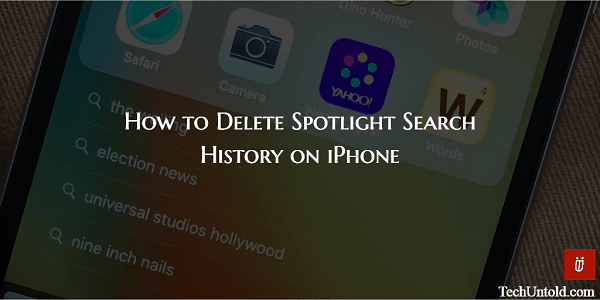 Smazat historii vyhledávání Spotlight na iPhone/iPad