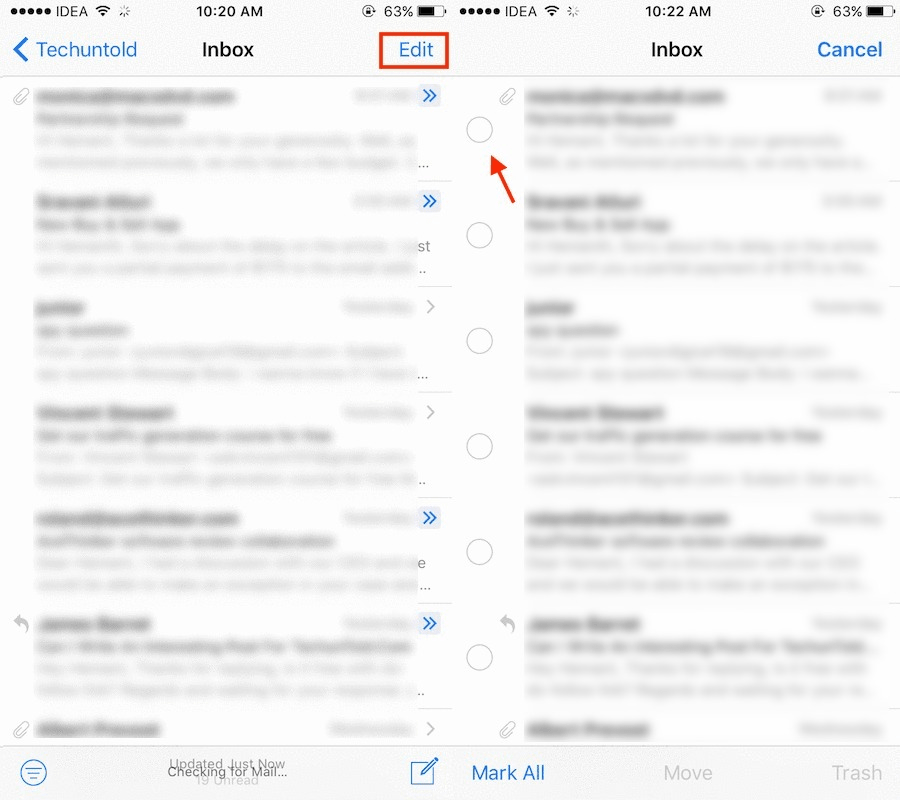 Verwijder alle e-mails tegelijk op de iPhone