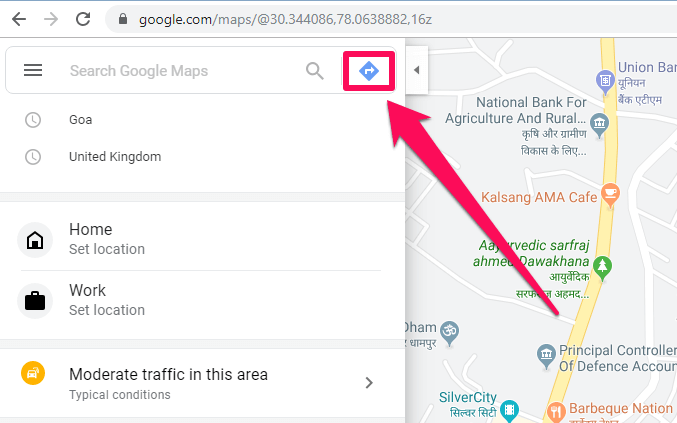 Wskazówki dojazdu w Mapach Google