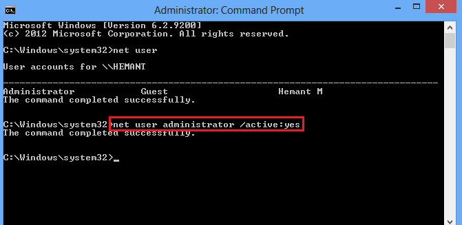 Aktiver administratorkonto i Windows 7, 8, 10