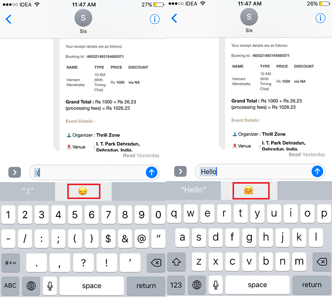 Usa le scorciatoie Emoji su iPhone o iPad