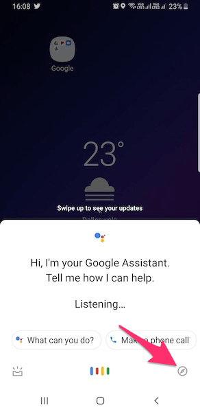 Explorar ícone no Google Assistente