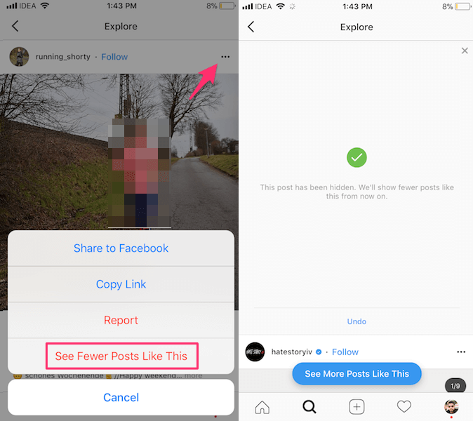 Διορθώστε τις άσχετες αναρτήσεις της εξερεύνησης του Instagram