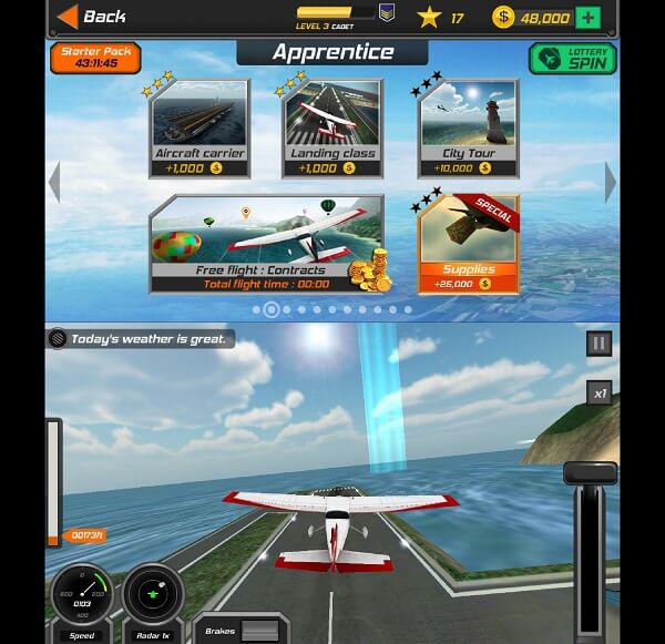 Piloto de vuelo Simulador 3D