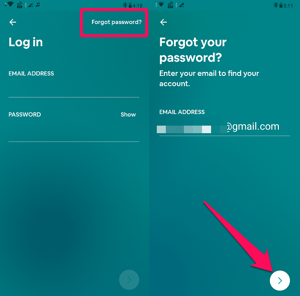 Aplikace Zapomenuté heslo