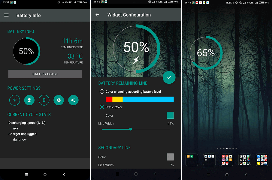 Бесплатный виджет для Android - Battery Widget Reborn