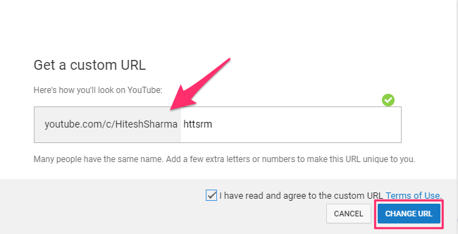 Obtenha um URL personalizado do YouTube para o seu canal