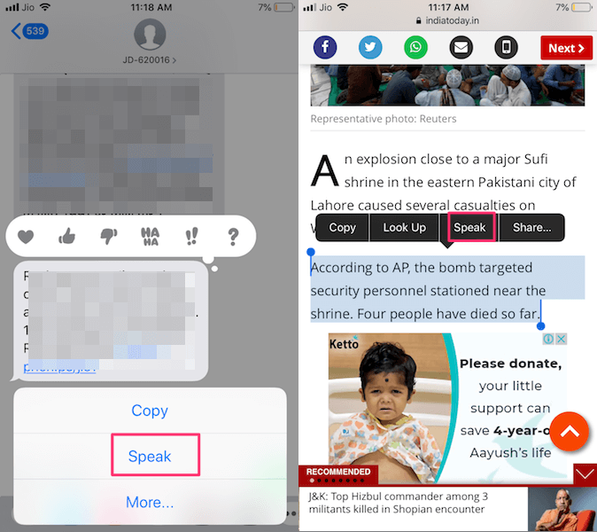 Szerezze be a Siri-t szöveges üzenetek és weboldalak olvasásához