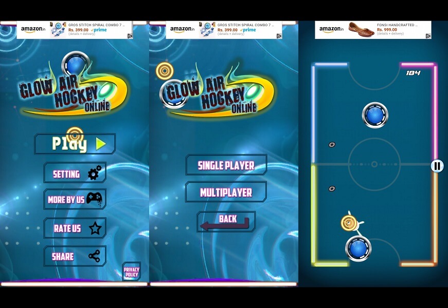 Glow Air Hockey 2 Players Online - Air Glow Hockey Game