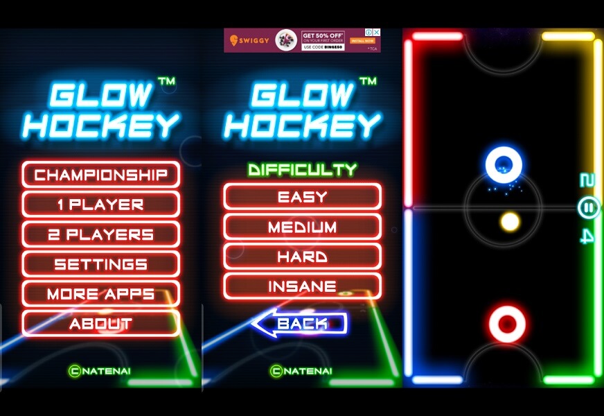 Glow Hockey - bästa lufthockeyspel