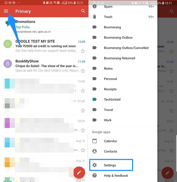 Gmail 设置 iOS Android