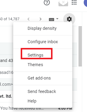 Configuración web de Gmail