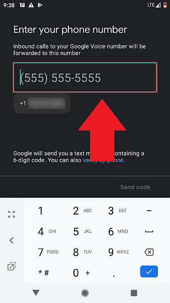 Google nummer invoeren