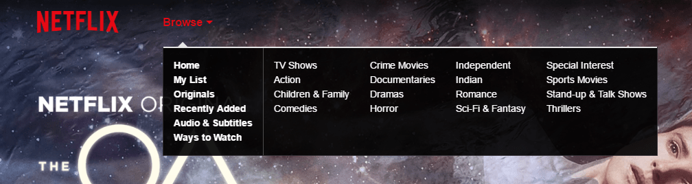 Categorias ocultas da Netflix