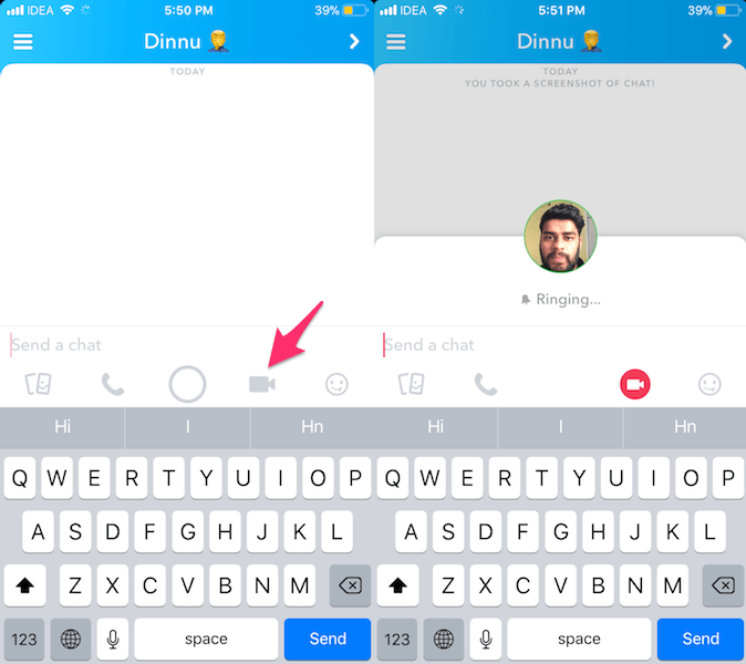 كيفية إجراء مكالمة فيديو على Snapchat